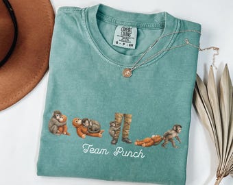 Team Punch Comfort Colors® T-Shirt, Baby Monkey Punch Shirt, Emotional Support Animal Tee, Cute Gift for Animal Lovers, Mothers Day