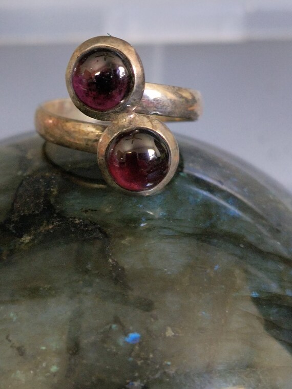 Double Garnet 925 Sterling Silver ring