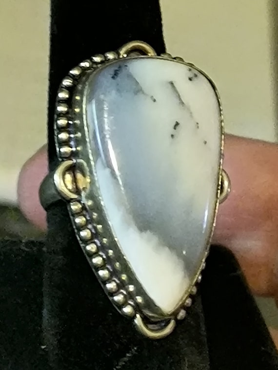 Dendrite opal teardrop 925sterling rg - image 5