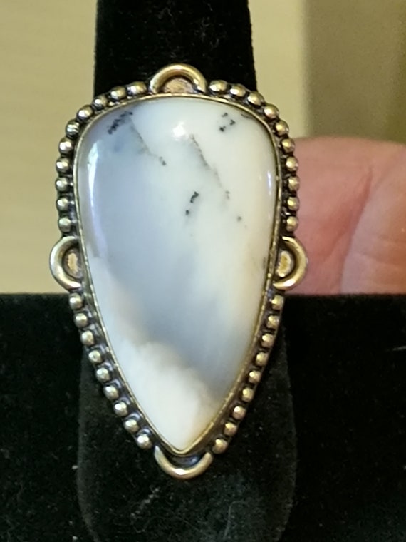Dendrite opal teardrop 925sterling rg - image 2