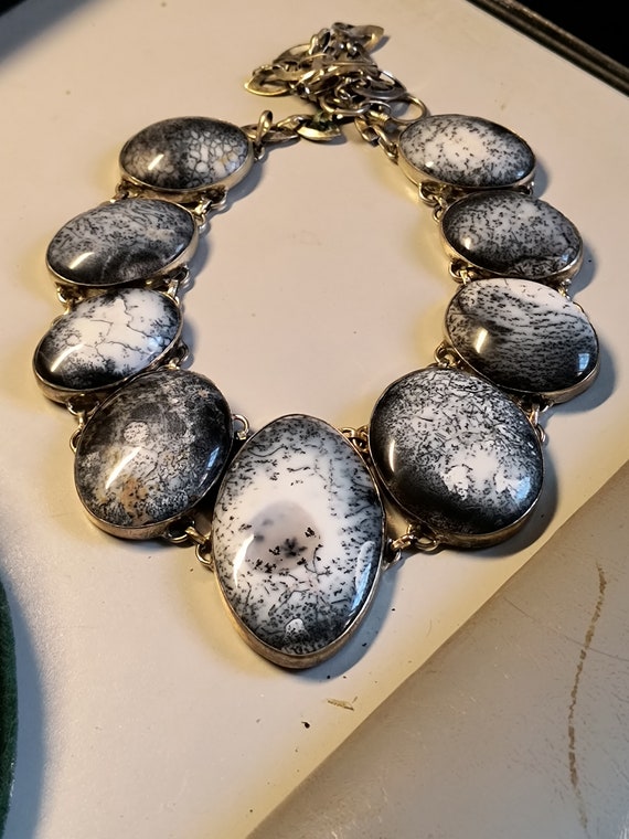 Dendrite Opal 925 Sterling Silver Necklace
