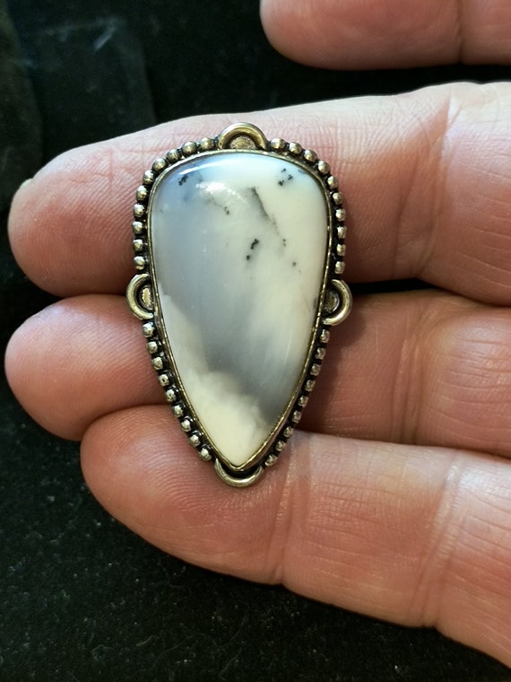 Dendrite opal teardrop 925sterling rg - image 7