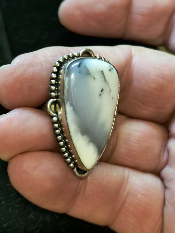 Dendrite opal teardrop 925sterling rg - image 6