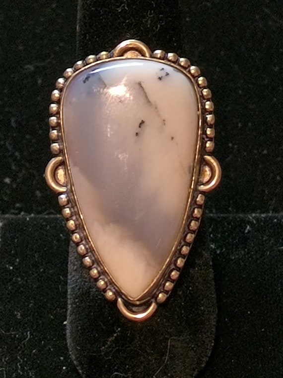 Dendrite opal teardrop 925sterling rg - image 1