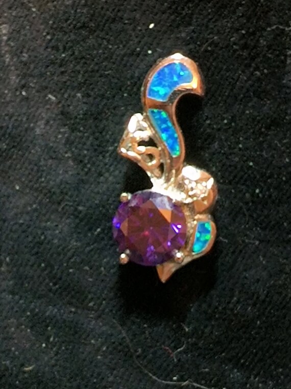 Black Opal, Amethyst 925 Sterling Pendant 20.00