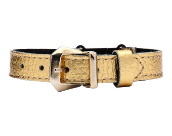 THE YELLOW GOLD Cat Collar Is An Elegant, Cute Collar Made Of Leather And Buckled Beautifully, Fancy Cat Collar