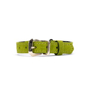Light Green Suede Breakaway Cat Collar – Adjustable Soft Leather Kitten Collar with Safety Buckle or Standard Buckle, Handmade Pet Collar