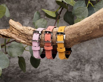 Suede Leather Breakaway Cat Collar, Safety Clasp