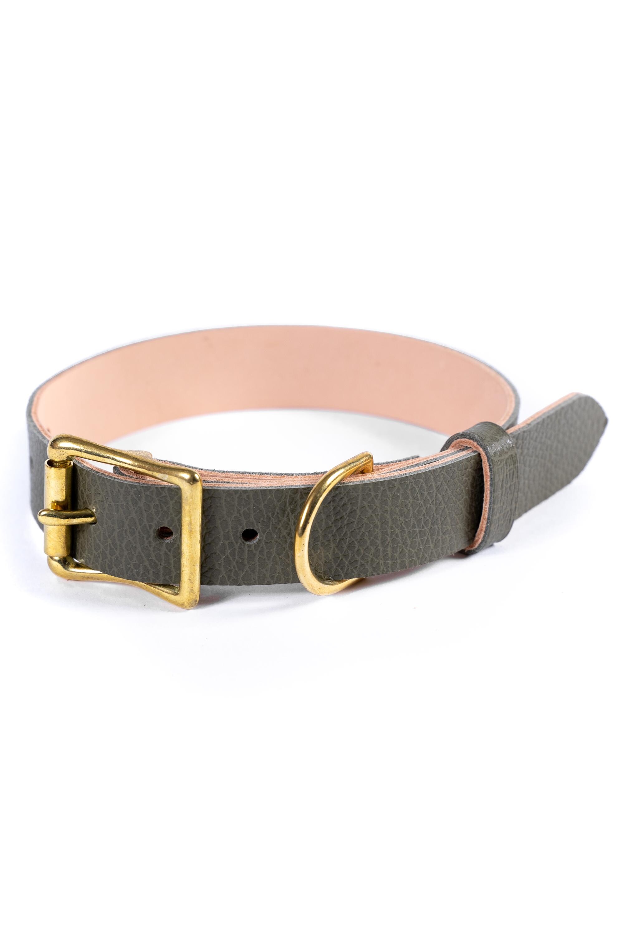 SEOUGEE Set con guinzaglio e collare personalizzato per cani in vera pelle, morbido e imbottito, resistente, con targhetta con nome inciso personalizzato, per cani di taglia piccola, media e grande (M