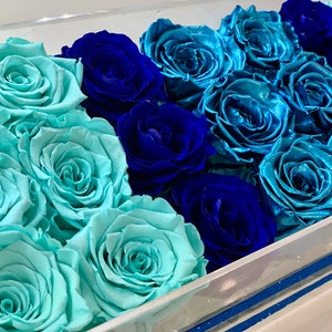 Customize Your Own: Acrylic Flower Box with 24 Forever Naturally Preserved Roses That Last A Year