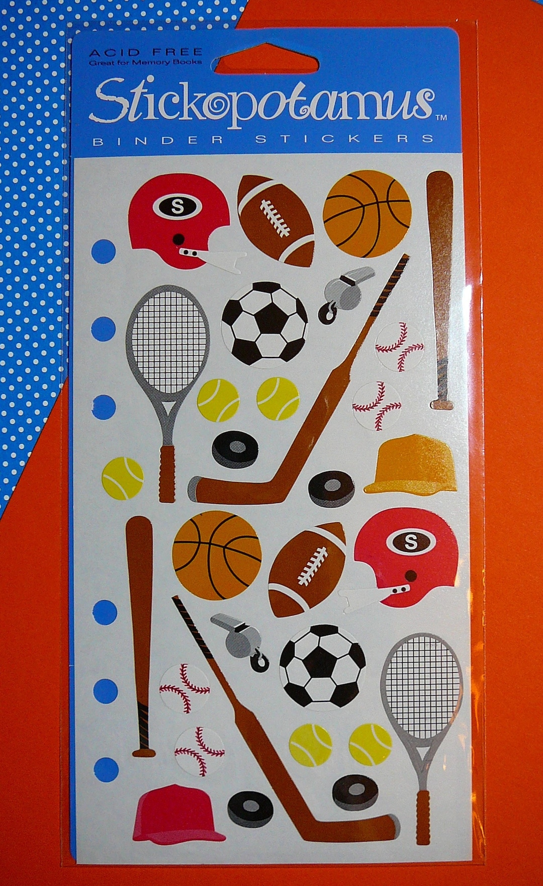 Stickopotamus Sports Equipment Stickers Vintage Etsy