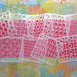 Circles & Squares Stencils for crafting, painting, gelli prints, collage, journals, mixed media, paper crafts