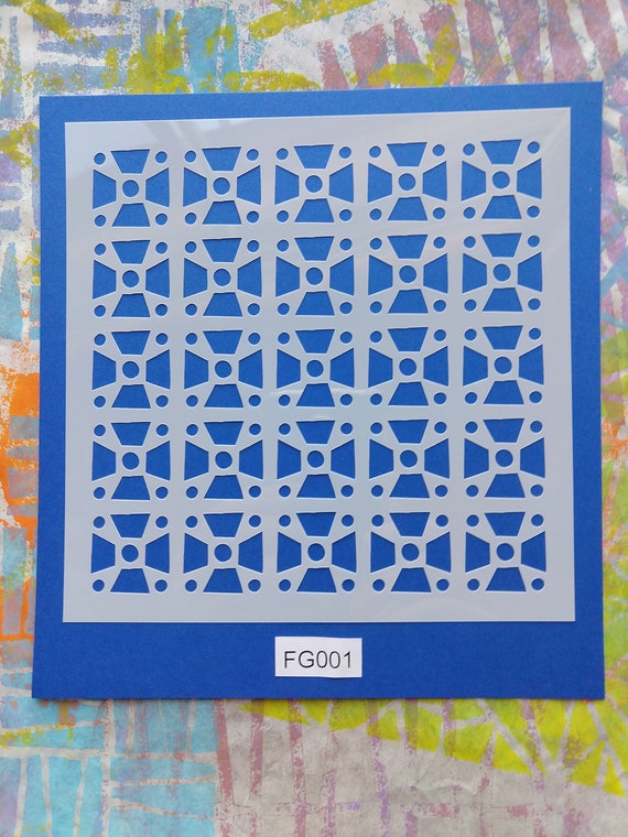 Funky Geometric Stencils for Crafting, Painting, Gelli Prints