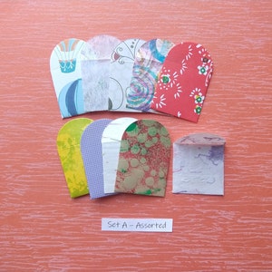 Tiny 1.5 -inch Square Handmade Envelopes for Junk Journals, Scrapbooks, Card Making