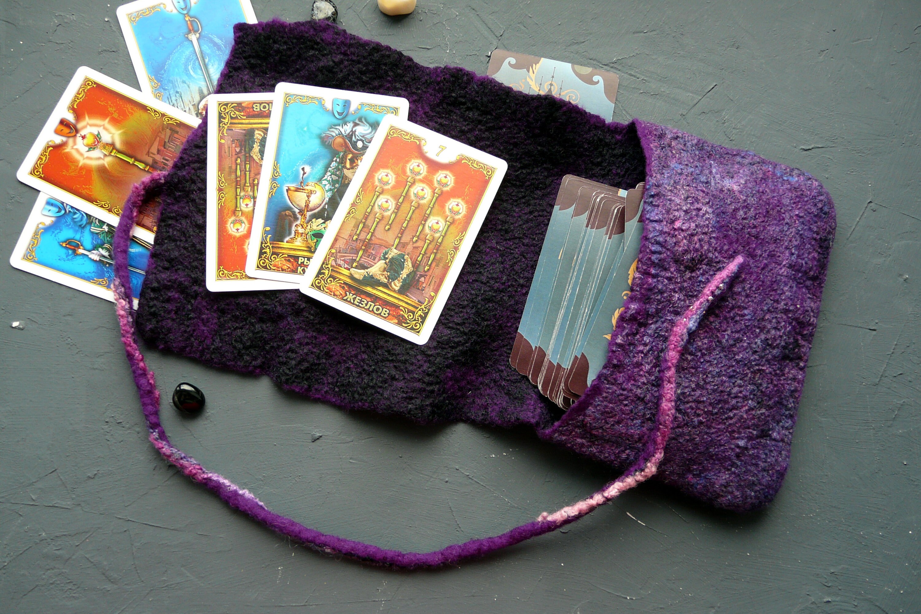 Tarot wrap pouch. Oracle deck hecate altar felted tarot wrap Etsy