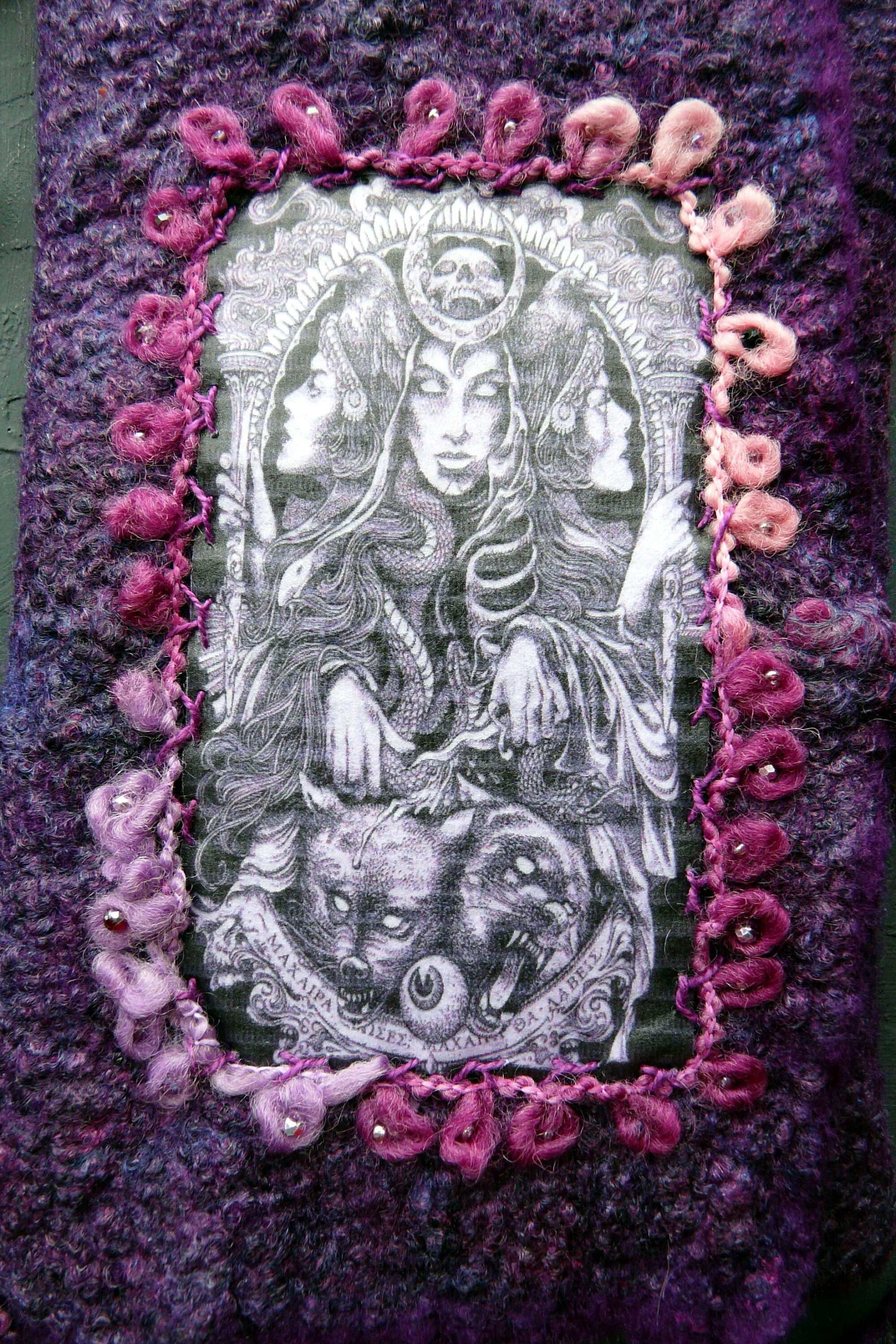 Tarot wrap pouch. Oracle deck hecate altar felted tarot wrap Etsy