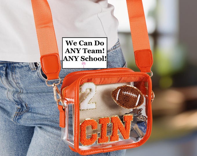 Custom stadium bag, clear stadium bag College Stadium bag, game day clear bag, clear crossbody purse, custom team stadium bag, college gifts