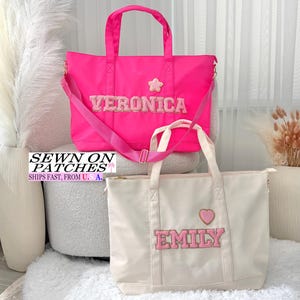 Personalized Tote Bag, Custom Travel Tote, Gift for Mom, Bride Gift, Baby Bag, Overnight Bag, Custom Nylon Tote