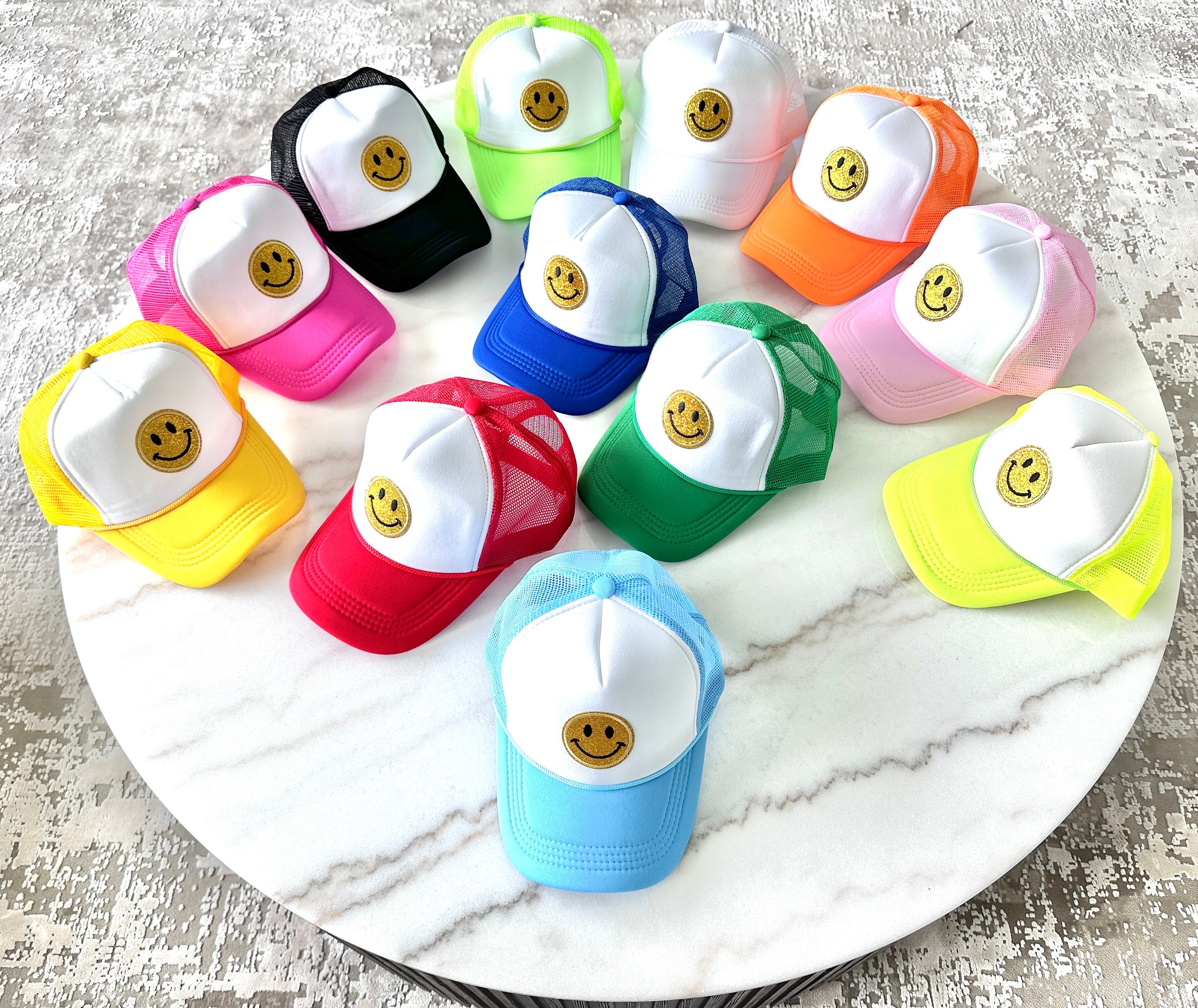 Womens Smiley Face Trucker Hat - Etsy display picture 1
