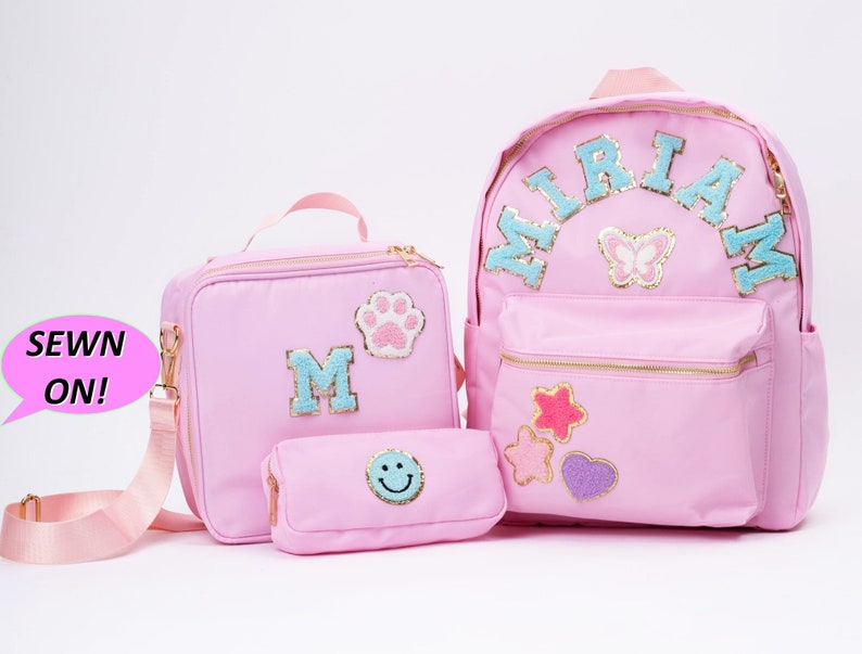 Personalized Backpack & Lunch Bag Set | Custom Chenille Patch School ...