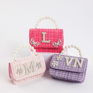 Personalized Mini Purse: Pearl Handle, Flower Girl Bag