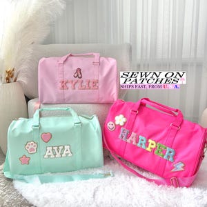 Personalized Duffle Bag -  Kids Overnight Bag - Nylon Duffel Bag - Gift Dance Bag - Weekender Bag  - Cheer Bag for Kids - personalized gift
