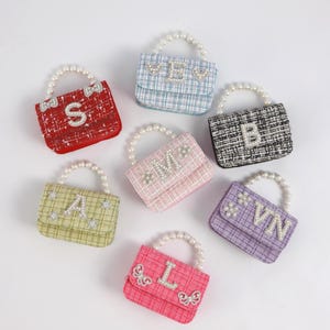 Personalized Toddler Purse: Girl Crossbody Mini Bag, Gift for Girls, Pearl Bag for Girls, Flower Girl Purse