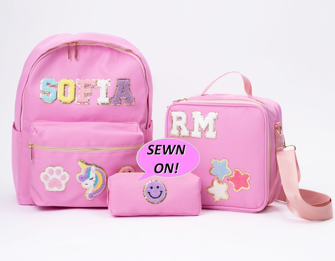 Custom Patch Backpack and Lunch Bag Set | Personalized Nylon School ...