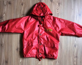 Rubber raincoat | Etsy Coral Rubber Coated Raincoat | Raincoat