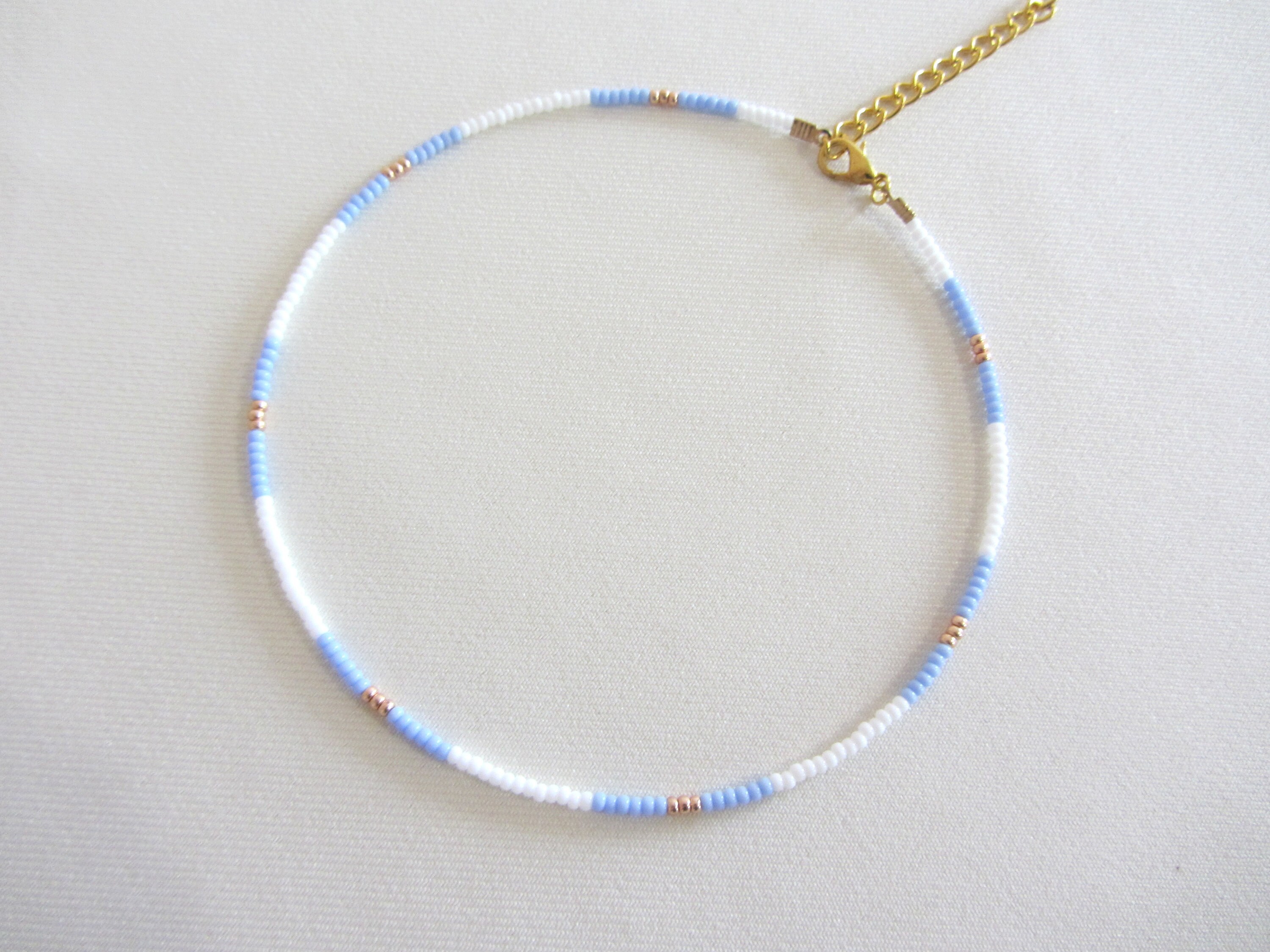 Blue and Pink Beaded Choker main image 1