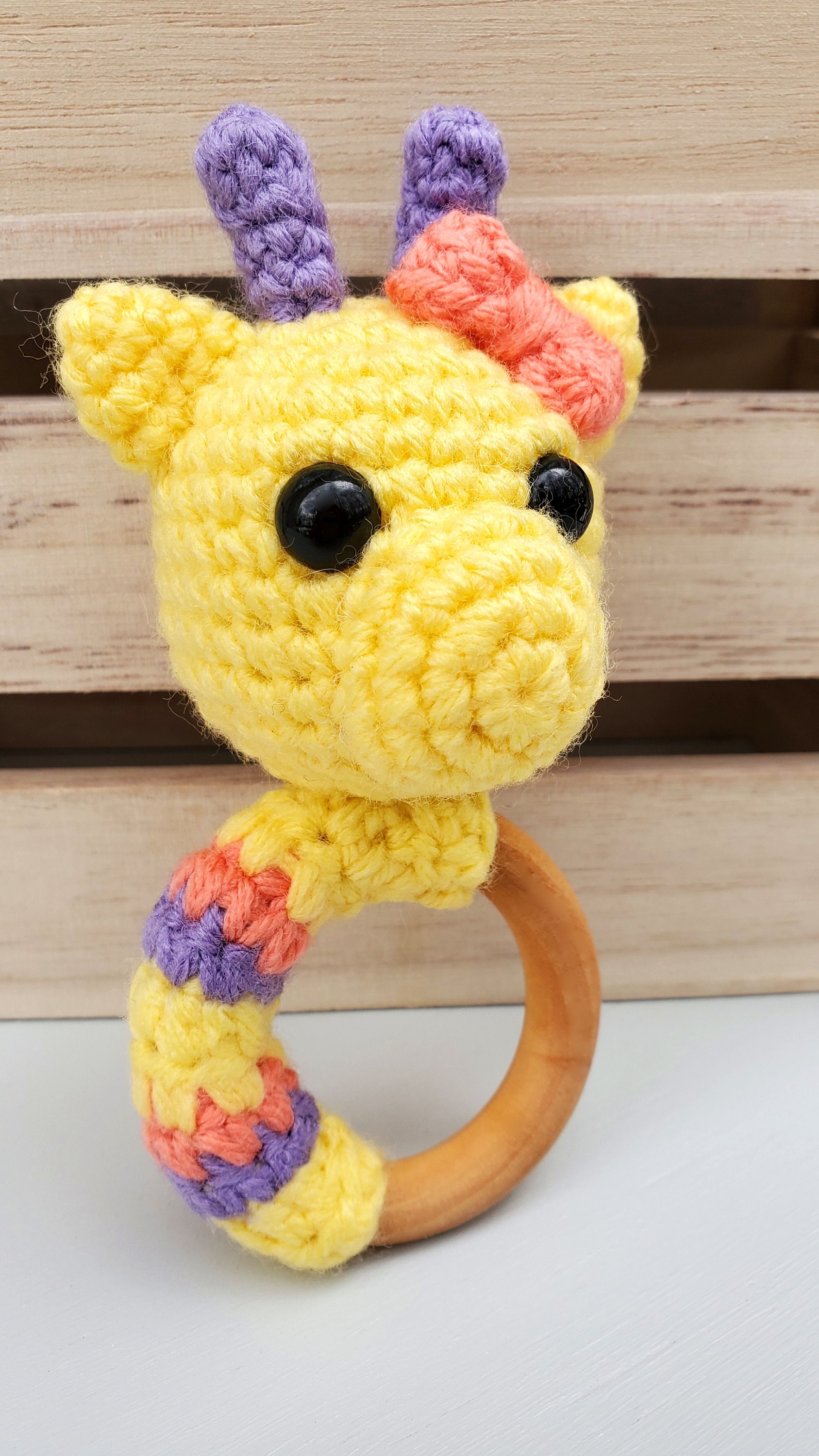 Handmade Baby Rattle Toy / Baby Giraffe Rattle / Wooden Etsy