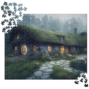 MonsterBucket Halfling Rings Puzzle Lord of Fantasy Hill Side Homes Nature Forest Home