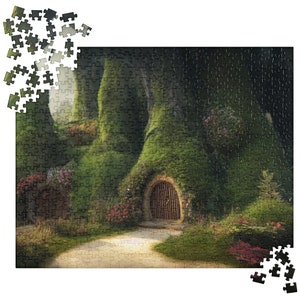 MonsterBucket Tree Rings Puzzle Señor de la fantasía Hill Side Homes Nature Forest Home