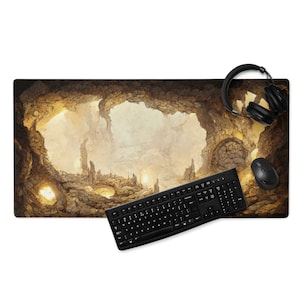 MonsterBucket, Dungeon Battle Master, Treasure Cave, RolePlaying, Adventure Map, Large Gaming Mouse Pad