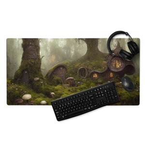 Hill Side Hovel, Home in a Hill Fantasy House Mushroom Gnome Non-Slip Large Gaming Mouse Pad
