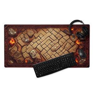 MonsterBucket, Dungeon Battle Master, Ruby Red Mat, Adventure Map, Großes Gaming MausPad