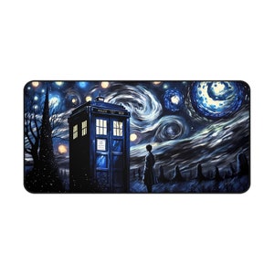 MonsterBucket Dr Who Show Tardis Police Box Sci-fi Gaming Stary Night Mouse Pad