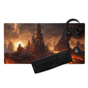 MonsterBucket Landscape Mount Doom Volcano Adventure Fantasy Non-Slip Large Gaming Mouse Pad