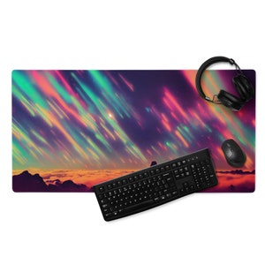 MonsterBucket Colorful Starry Night Anime Space Mountains Gaming Mouse Pad