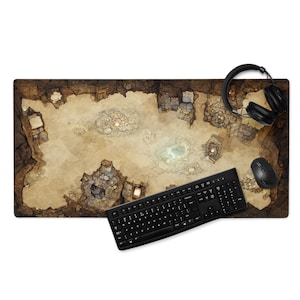 MonsterBucket, Dungeon Battle Master, Sand Dünen, RolePlaying, Adventure Map, Großes Gaming MausPad