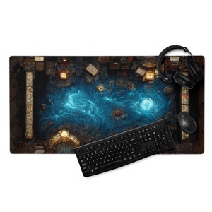Mana Pools Dark Dungeons, Golden Loot Dragons, Dungeon Maps, Roleplaying, Adventure Map, Gaming mouse pad