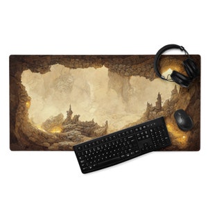 MonsterBucket, Dungeon Dragons Treasure, Bandit Cave, RolePlaying, Adventure Map, Large Gaming Mouse Pad