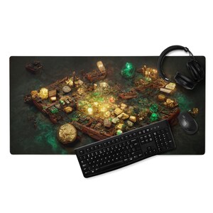 Shipwreck Cover Dark Dungeons, Golden Loot Dragons, Dungeon Maps, Roleplaying, Adventure Map, Gaming mouse pad