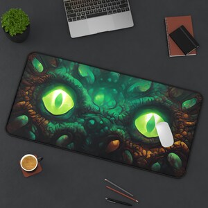 MonsterBucket - DND Eyes of the Emerald Dragon Gaming Mat Dungeon Master Roleplaying Dice Pad