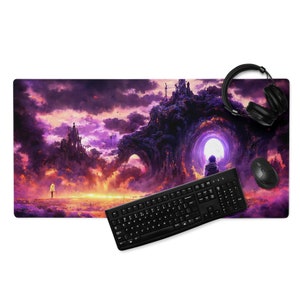 Fantasy World, Dark Souls, Lord of Terror, Praise the Sun, Purple Portal Large Gaming Mouse Pad