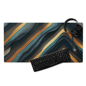 MonsterBucket Dark Royal Stoff Teal Golden Ebenholz Textil Non-Slip Große Gaming Maus Pad