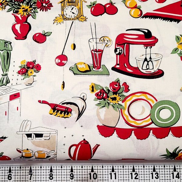 Michael Miller Fifties Kitchen CX1595 Fabric by the Yard/Piece