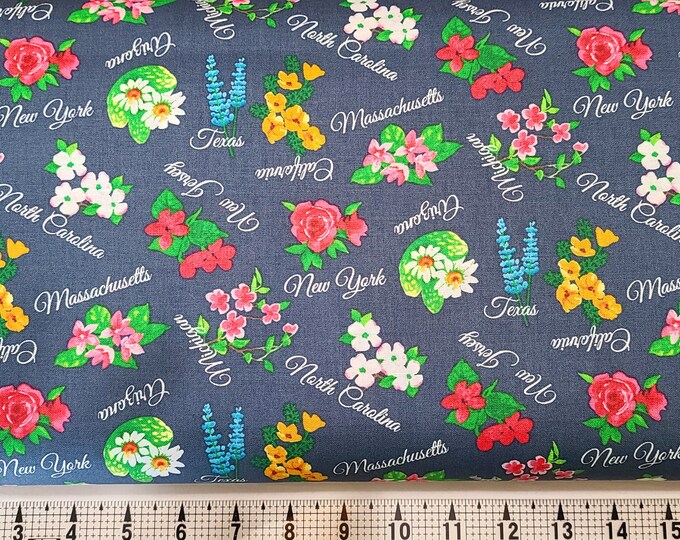 Blank Quilting Stateside State Flowers 2119 Fabric by the Yard//piece ...