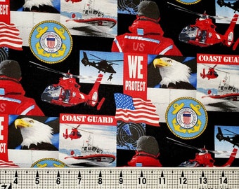 Sykel Enterprises Coast Guard Fabric by the Yard/Piece