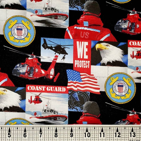 Sykel Enterprises Coast Guard Fabric by the Yard/Piece